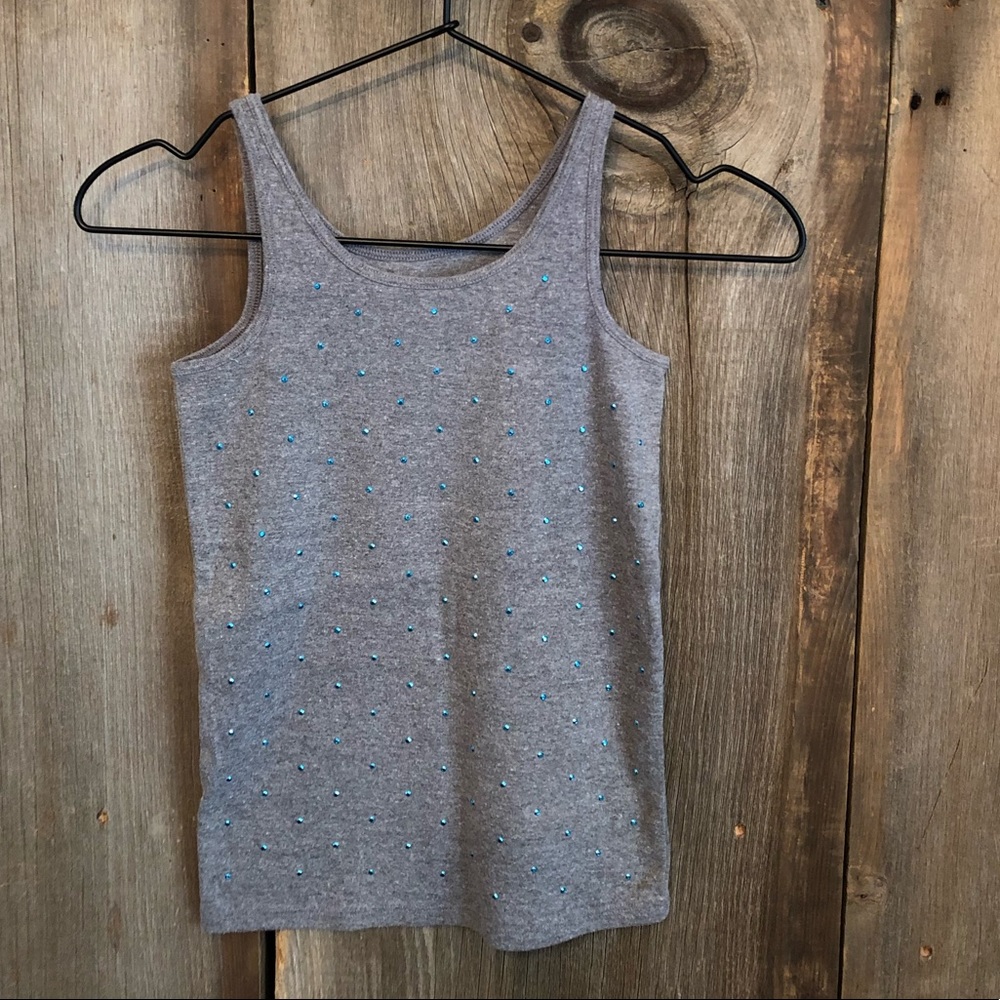 Old Navy Jewel Tank Top in Heather Gray Size 8 Medium Girls